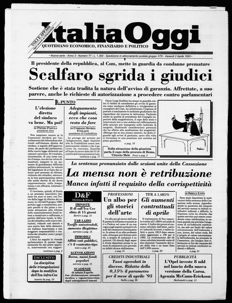 Italia oggi : quotidiano di economia finanza e politica